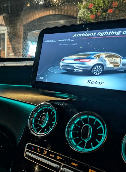 Ambient lighting in steering wheel area